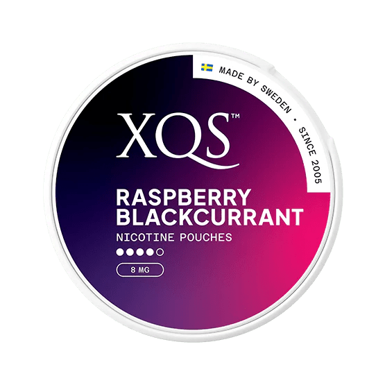 XQS Raspberry Blackcurrant Strong 8mg - Snusstugan.se